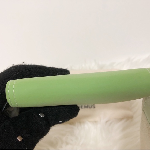 🌸New Authentic Jacquemus Green Leather Le Le Carre Rond Wallet - Picture 5 of 14